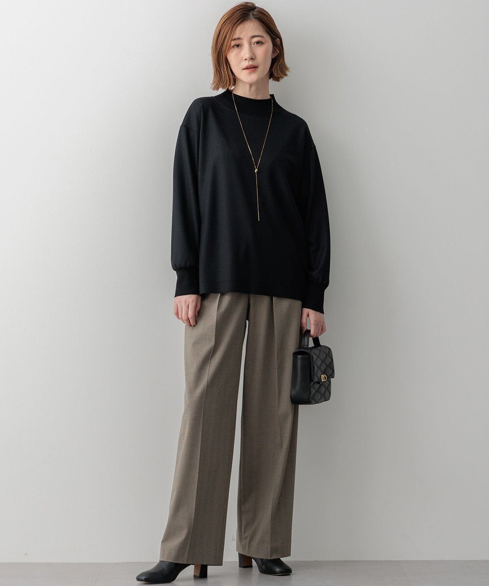 23区 S 【洗える】ドライ2WAYストレッチ チェック ワイドパンツ 