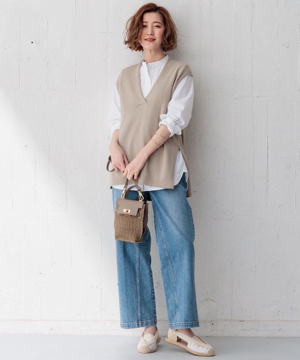 23区 【Oggi4月号掲載/洗える】CANCLINI バンドカラー シャツ 