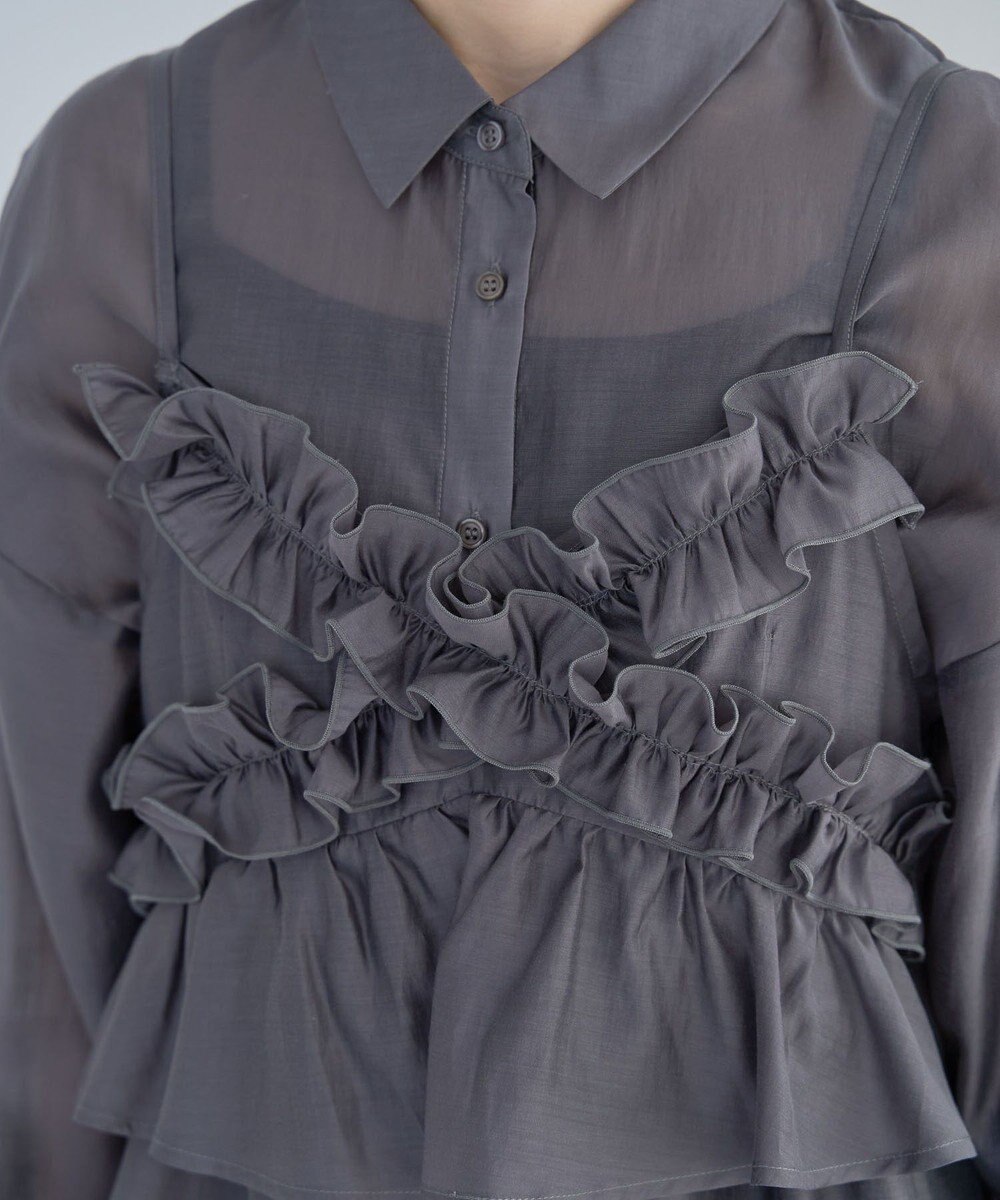 Green Parks ＳＥＴ２点フリルビスチェ＋シャツチュニック 