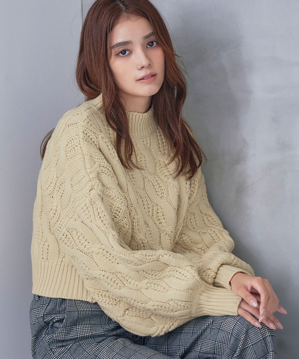 Tiaclasse 【洗える】ケーブルニットプルオーバー 