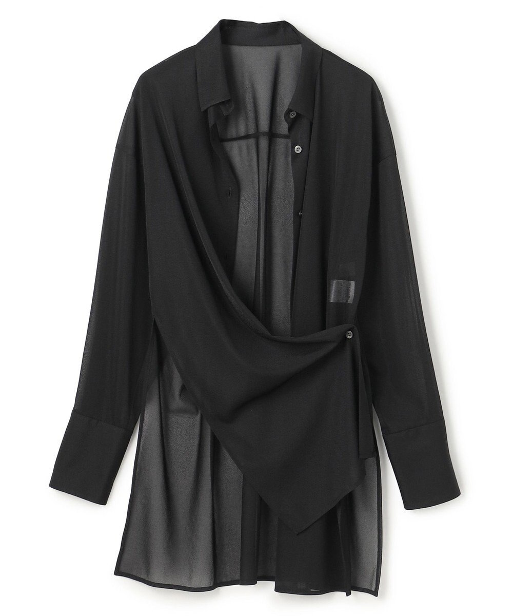 uncrave トリコットシフォン ロングシャツ 