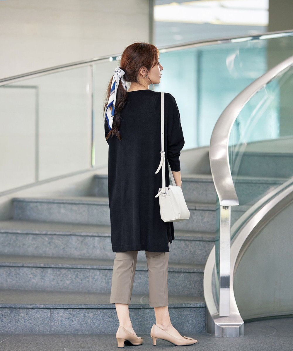 Tiaclasse L 【洗える】キーネックニットチュニック 