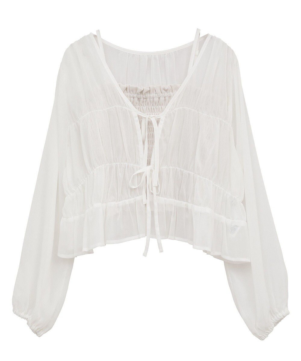 earth music&ecology ＳＥＴ２点シアーシャーリングブラウス＋インナー 