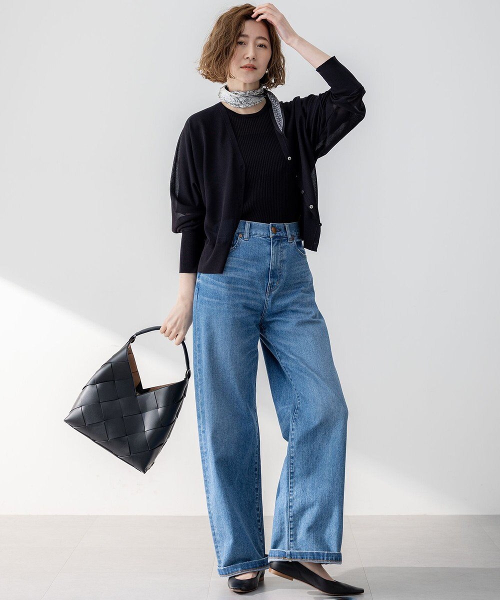 23区 S 【洗える】シャイニーシアー ドルマンスリーブ カーディガン 