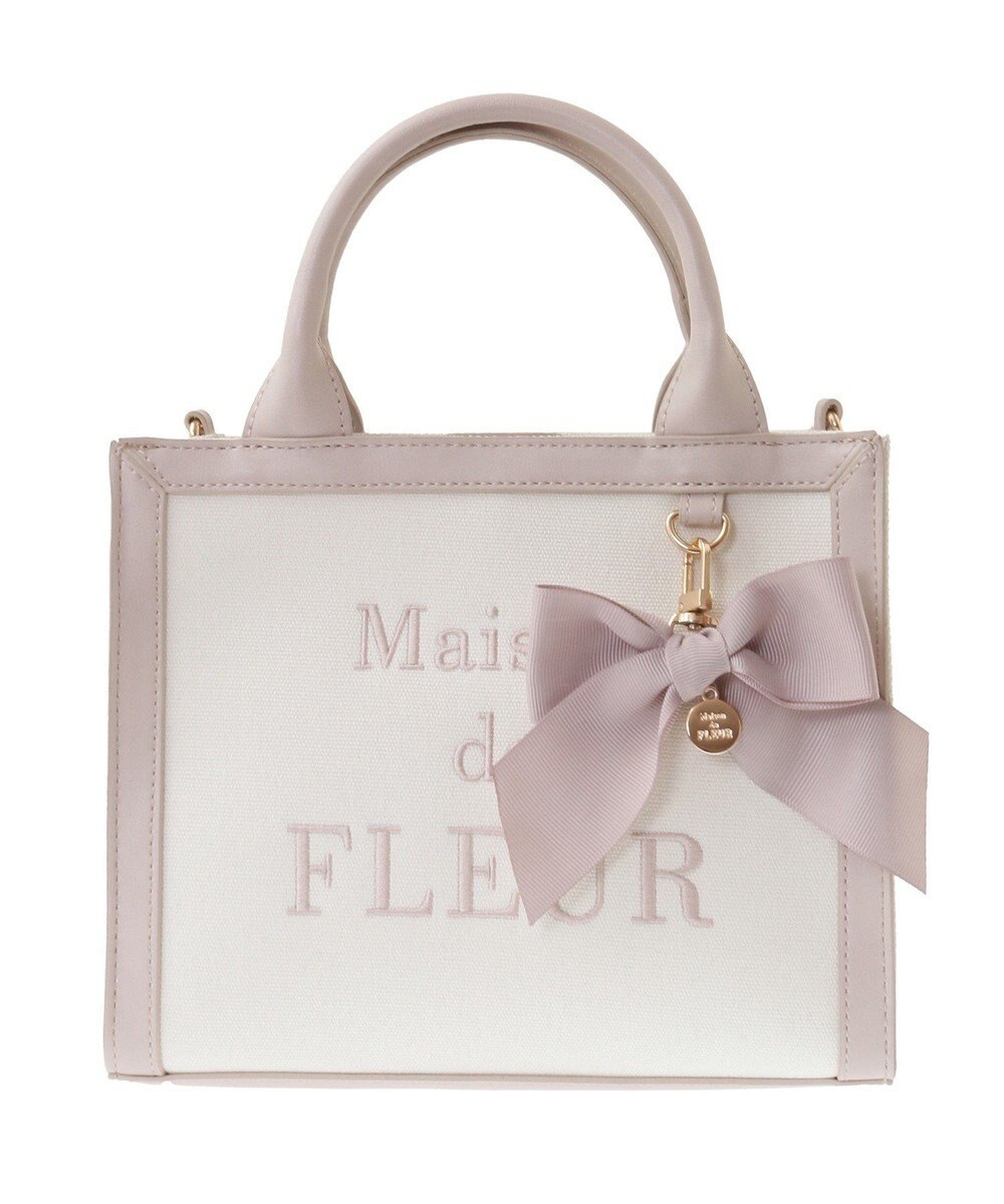Maison de FLEUR ロゴ刺繍キャンバス2Wayトートバッグ 