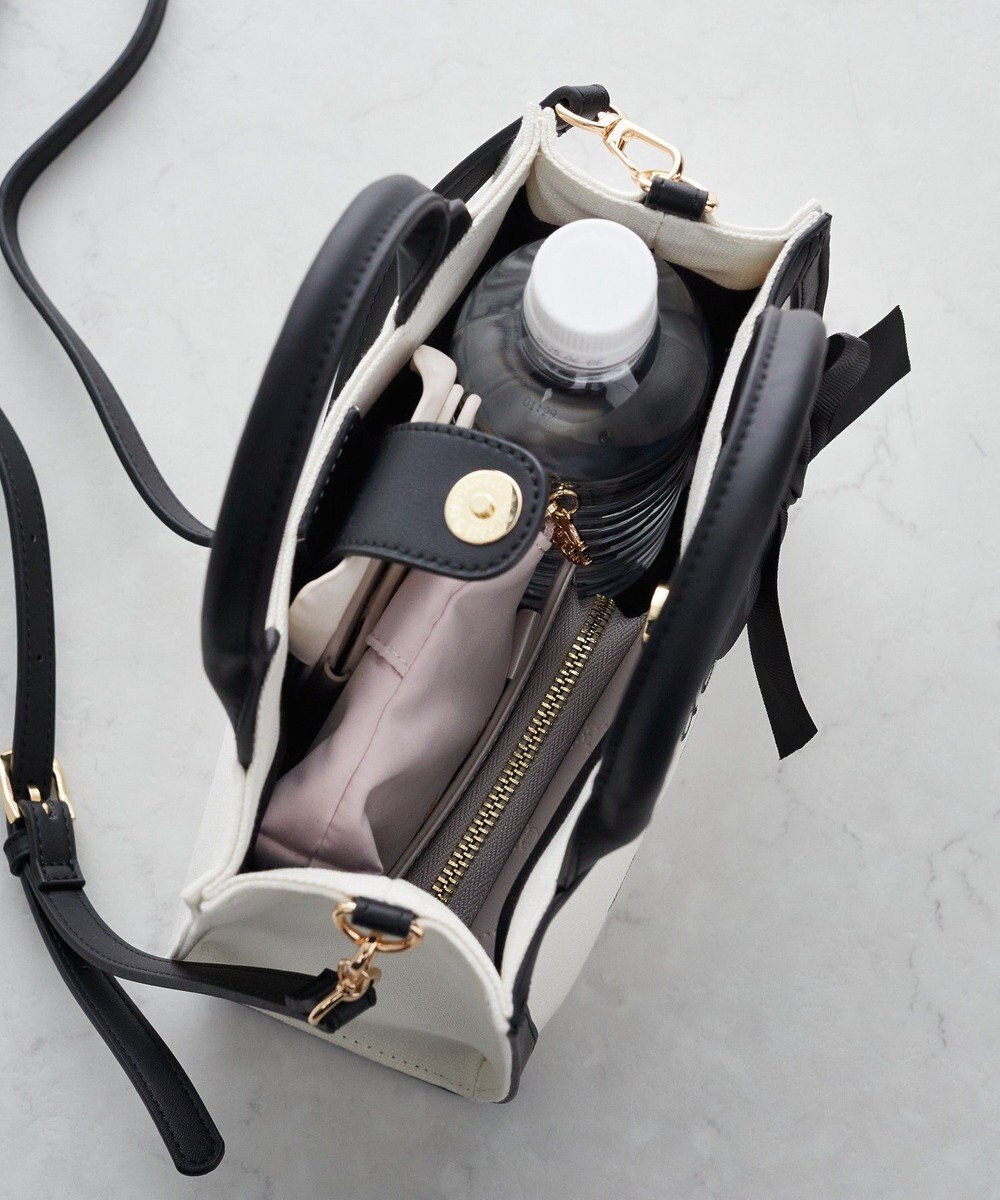 Maison de FLEUR ロゴ刺繍キャンバス2Wayトートバッグ 