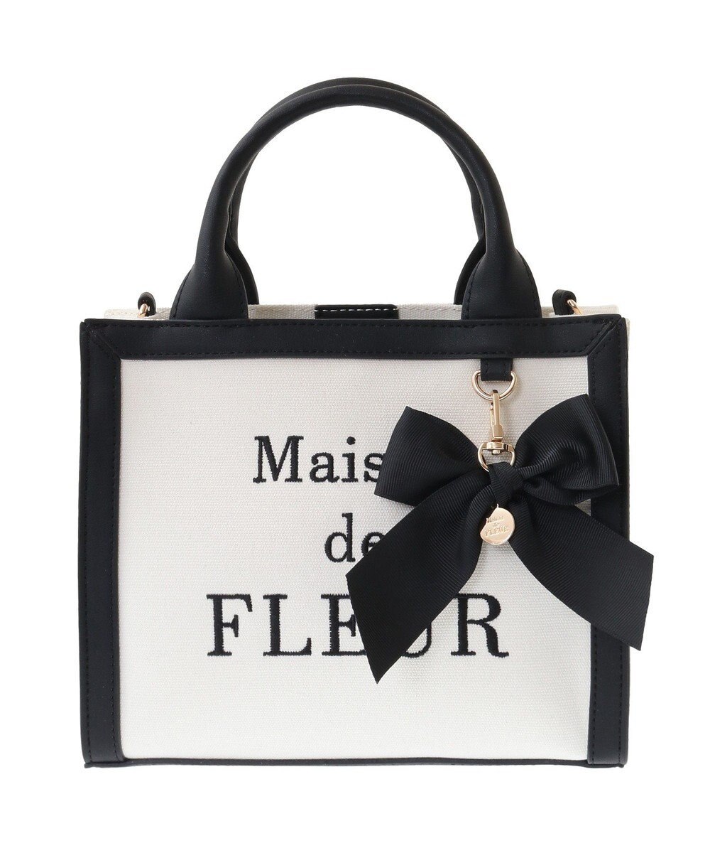 Maison de FLEUR ロゴ刺繍キャンバス2Wayトートバッグ 
