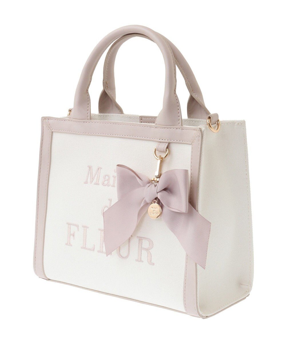 Maison de FLEUR ロゴ刺繍キャンバス2Wayトートバッグ 