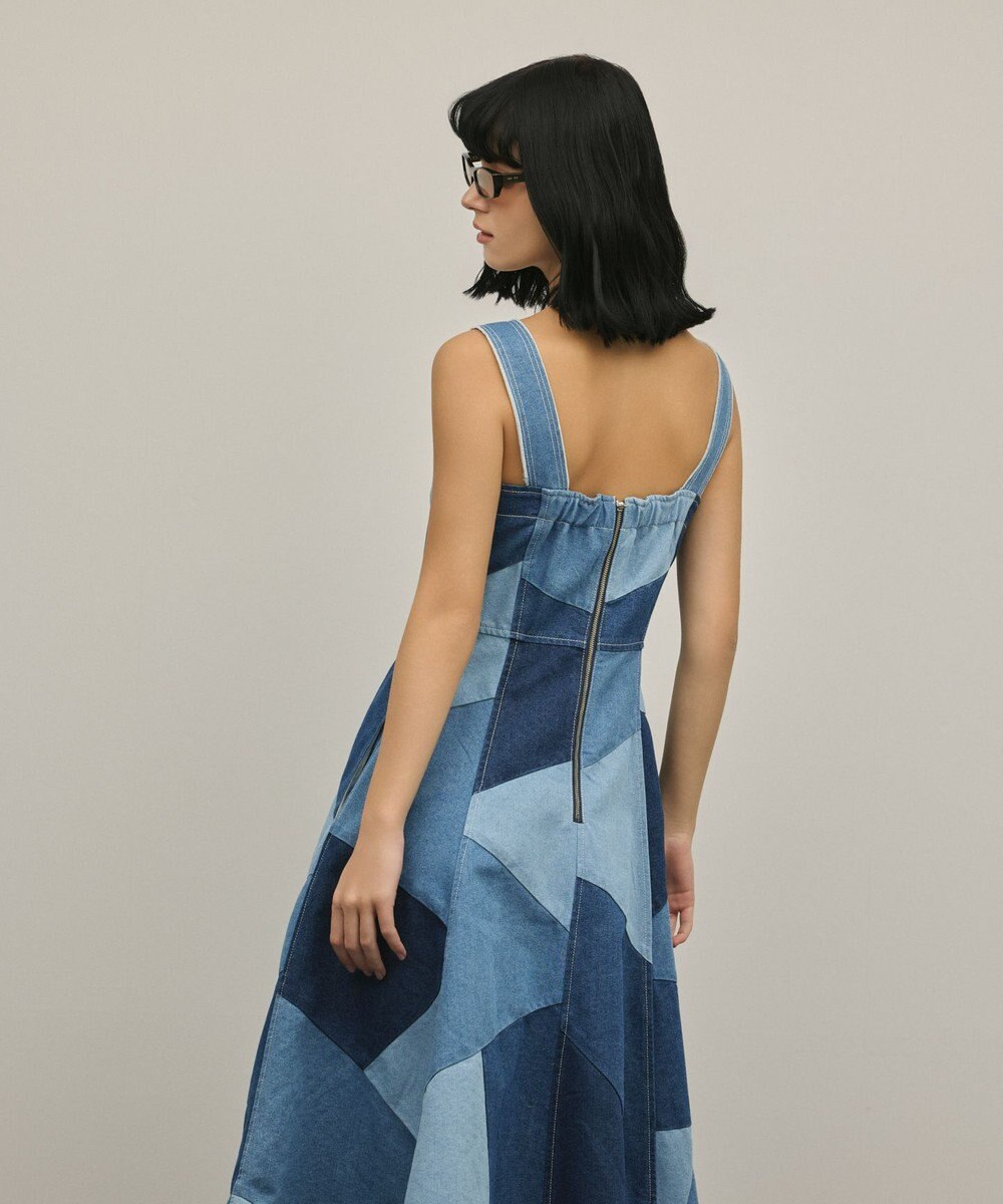 GRACE CONTINENTAL パッチワークデニムワンピース 