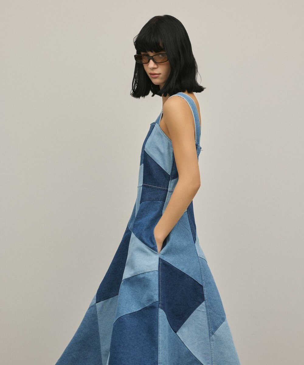 GRACE CONTINENTAL パッチワークデニムワンピース 