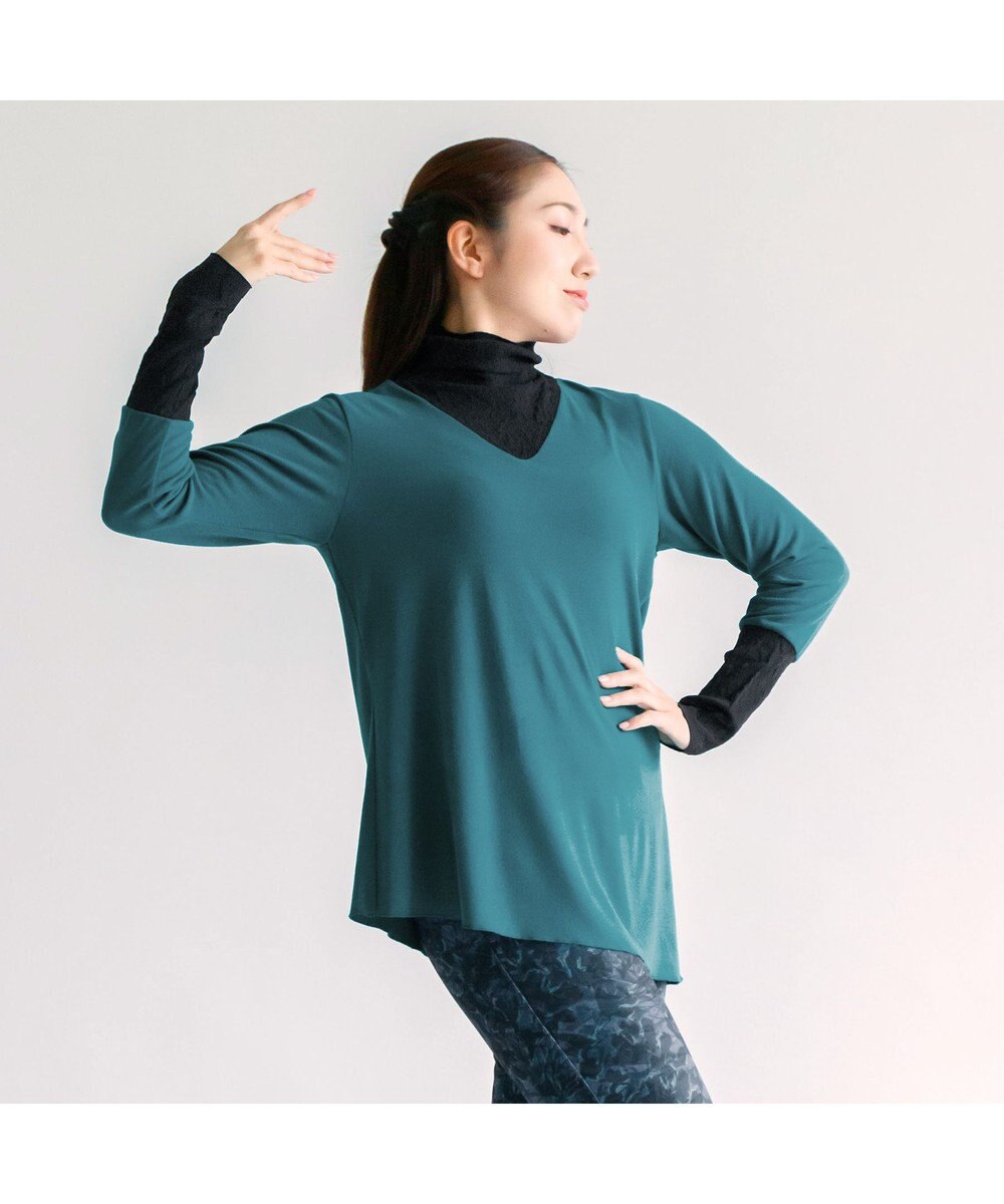 Chacott ノーソーイングニットコンビTシャツ 