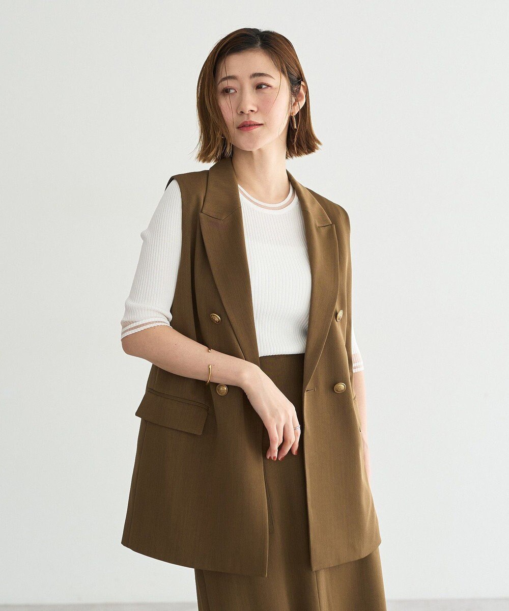 YECCA VECCA ドライタッチ金釦テーラードジレ 