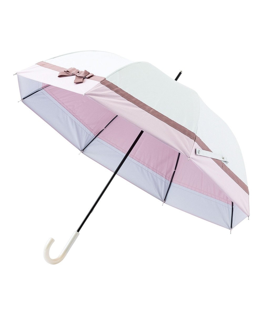 MOONBAT estaa 晴雨兼用 長傘 グログランテープリボン 日傘 遮光 遮熱 UV ホワイト