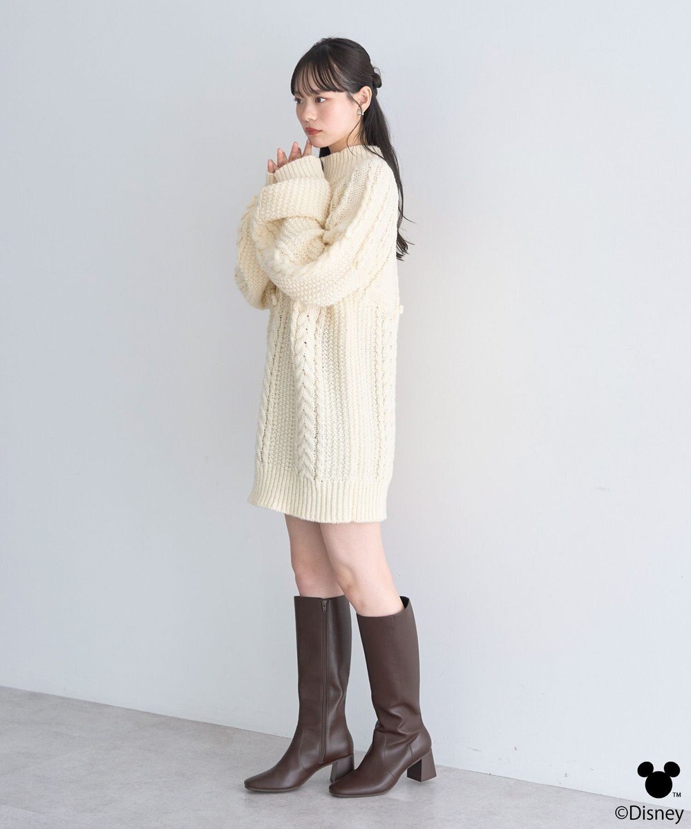 earth music&ecology 【予約】Disney/ポイントミッキーケーブルニット 