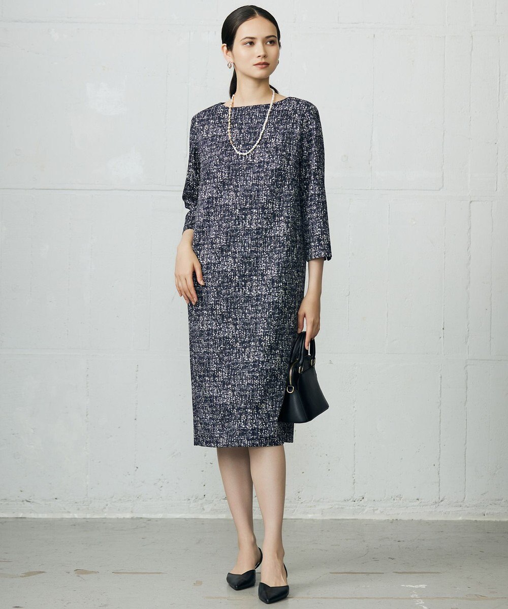 自由区 S プリントジャガードストレッチ  ワンピース 