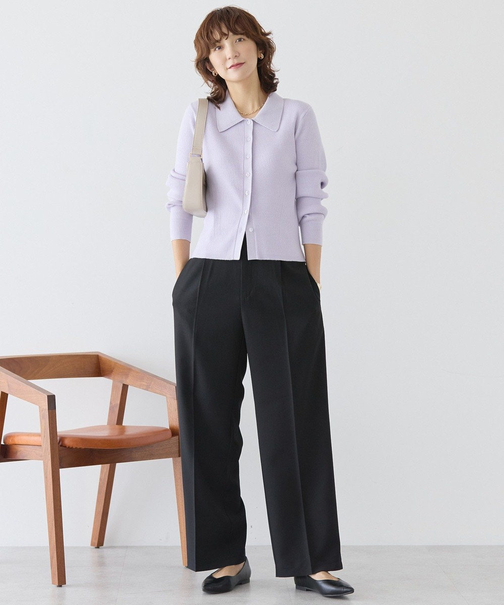 AMERICAN HOLIC バイパチ襟付き前あきリブプルオーバー 