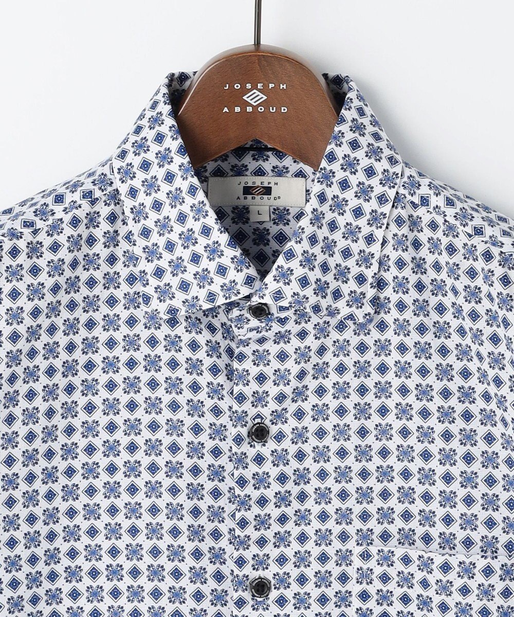 JOSEPH ABBOUD 【キングサイズ・綿100％・JAPANファブリック】パナマボイルプリント 半袖シャツ 