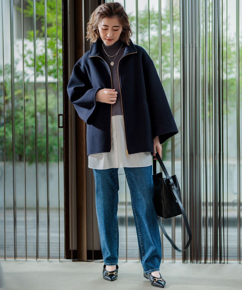 23区 ウールリバー スタンドカラーコート 