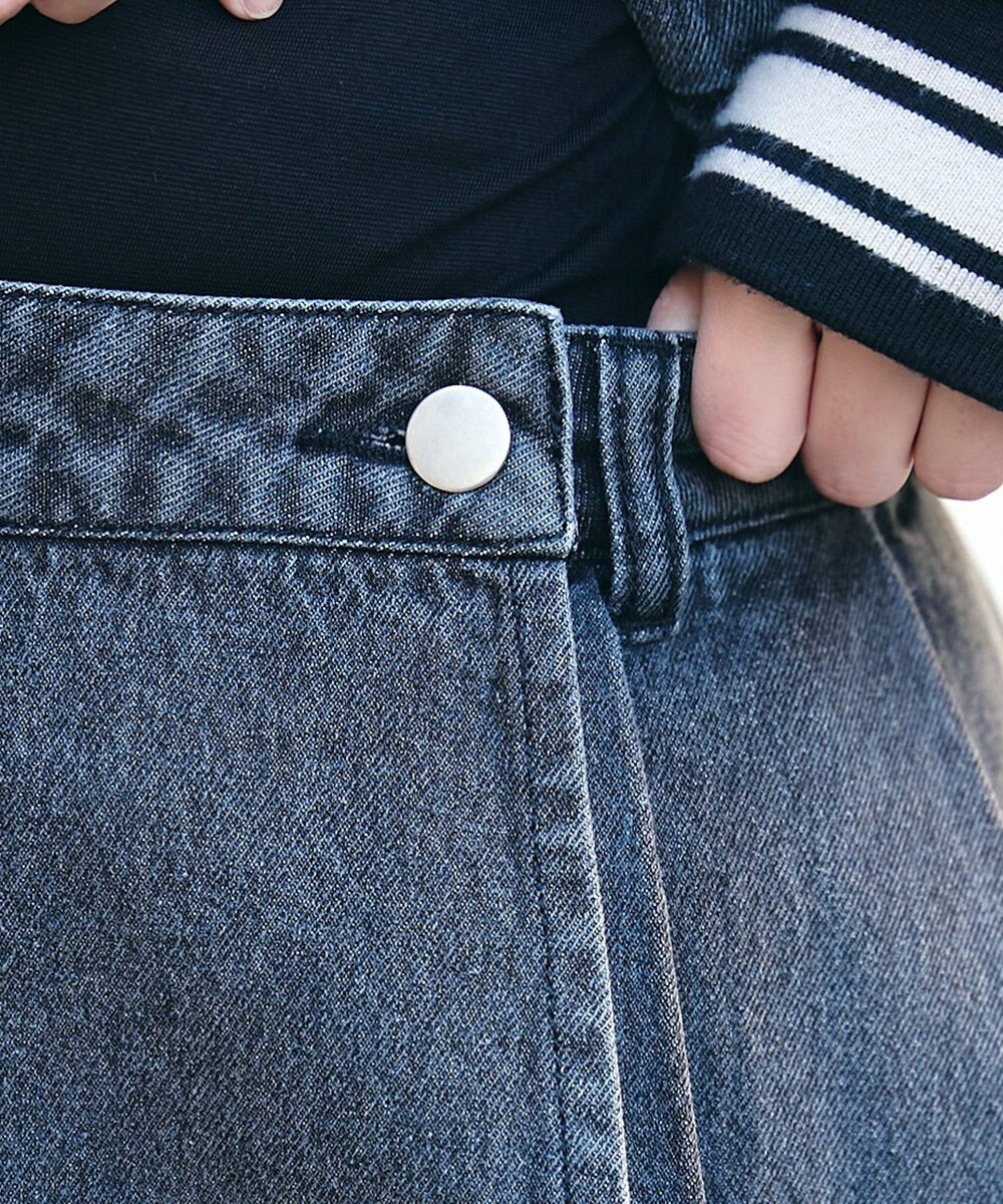 WEGO デニムラッププリーツスカート 