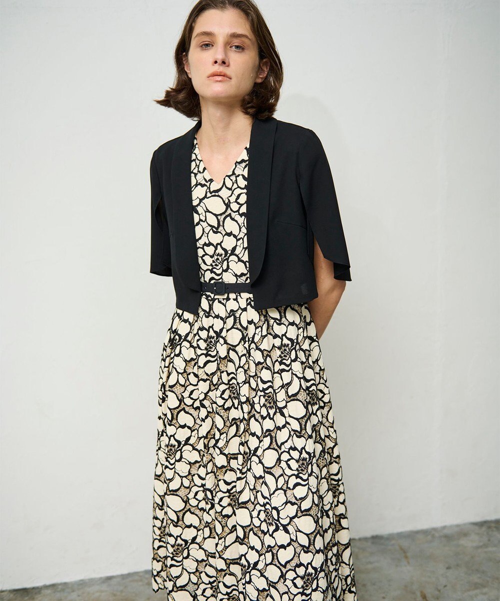 GRACE CONTINENTAL ケープスリーブシアージャケット 