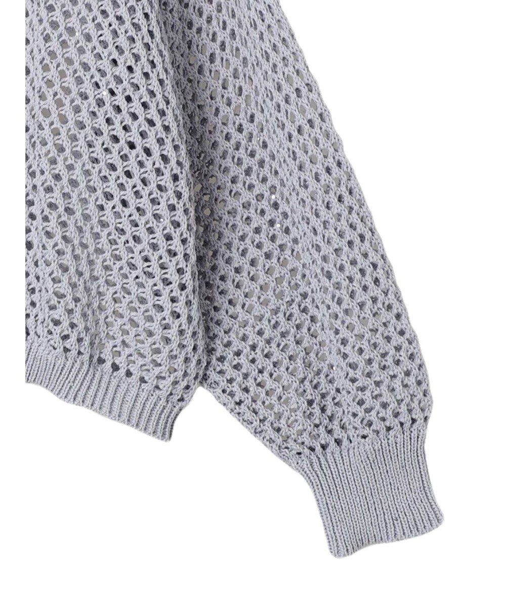 earth music&ecology スパンコールショートゆるニット 