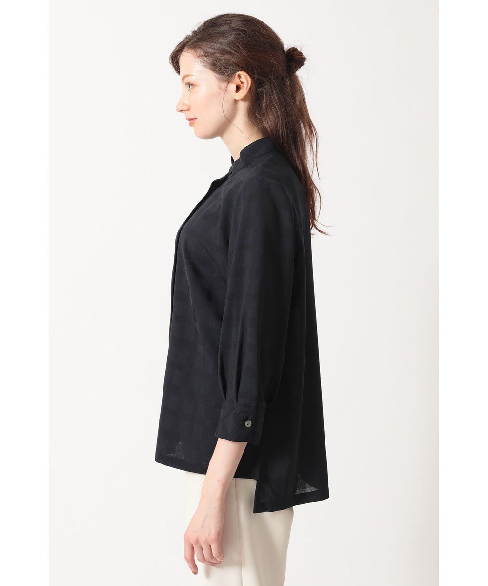 DAKS シャドーチェック 7分袖オーバーシャツ 