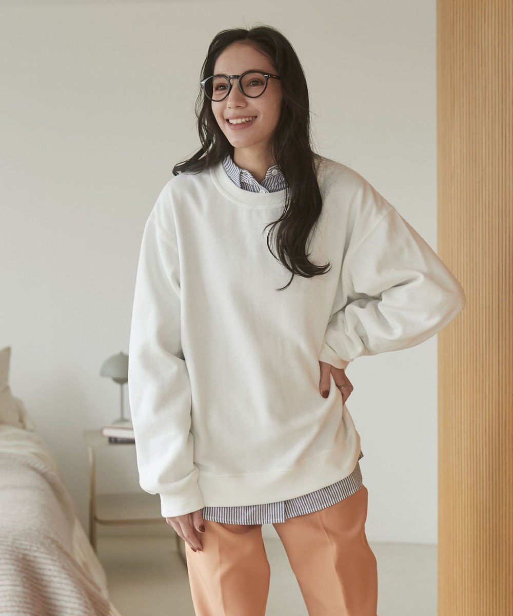 WEGO 【ユニセックス着用ITEM/裏起毛】リラックスフィットスウェットプルオーバー 