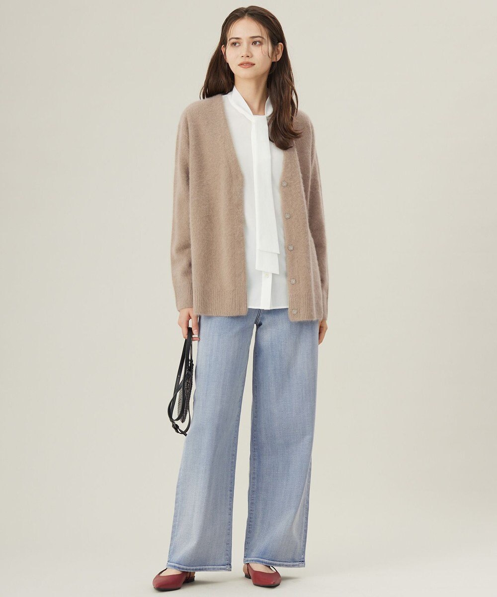 自由区 【洗える】ウスカルデニム ワイドパンツ 