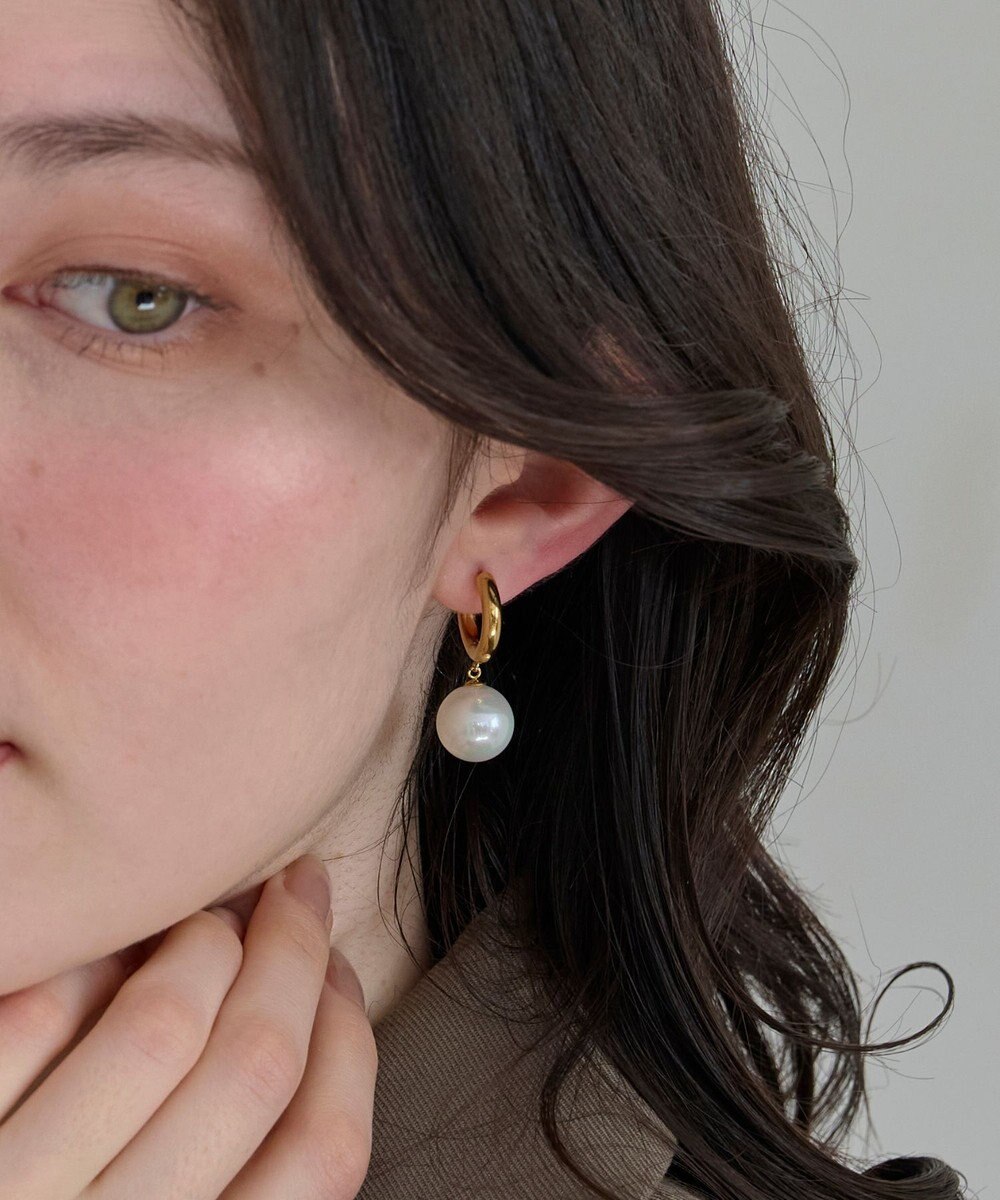 Phoebe 〈金属アレルギー対応〉カルチャードパールフープピアス/ステンレス/大ぶり/存在感◎/主役級 