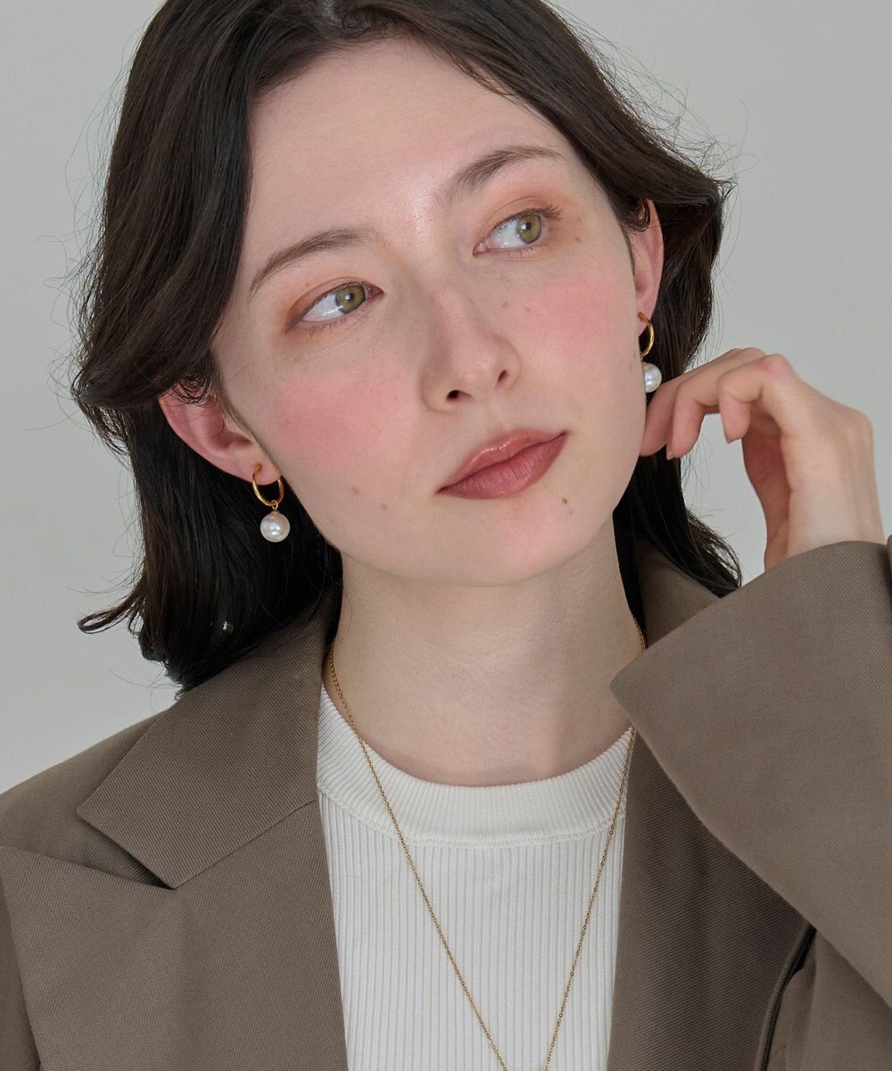 Phoebe 〈金属アレルギー対応〉カルチャードパールフープピアス/ステンレス/大ぶり/存在感◎/主役級 