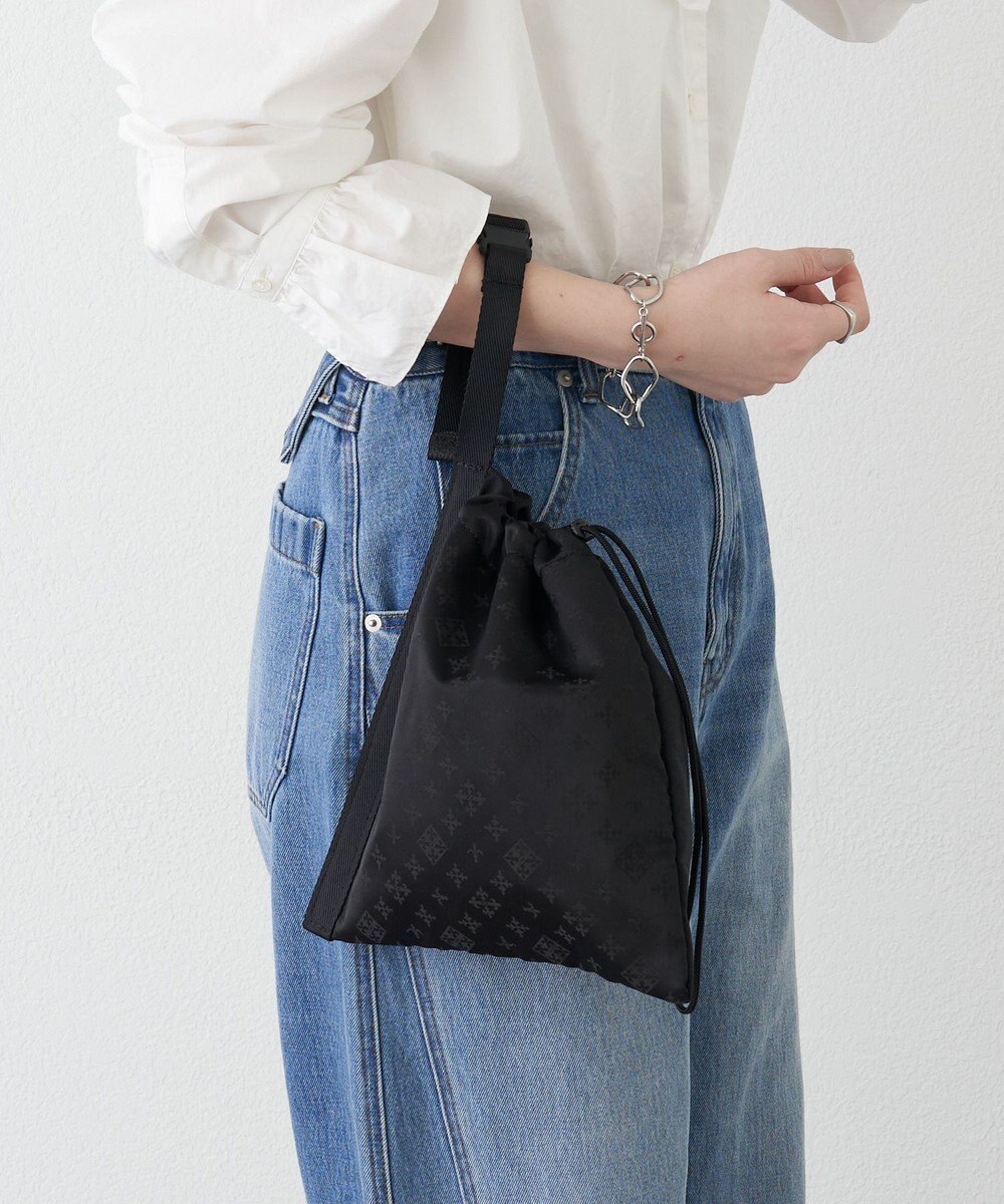 russet ナイロンジャガード巾着ポーチ L(Z-230) 