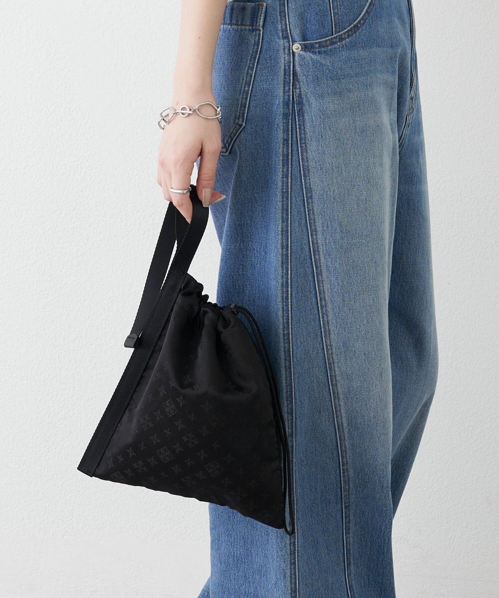 russet ナイロンジャガード巾着ポーチ L(Z-230) 