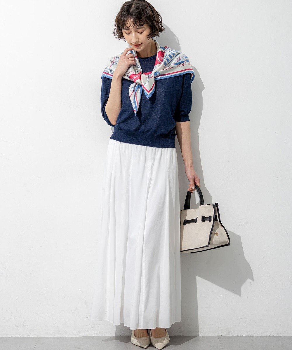 23区 【先行予約】ピュアリネンハイゲージ パフスリーブ ニット 