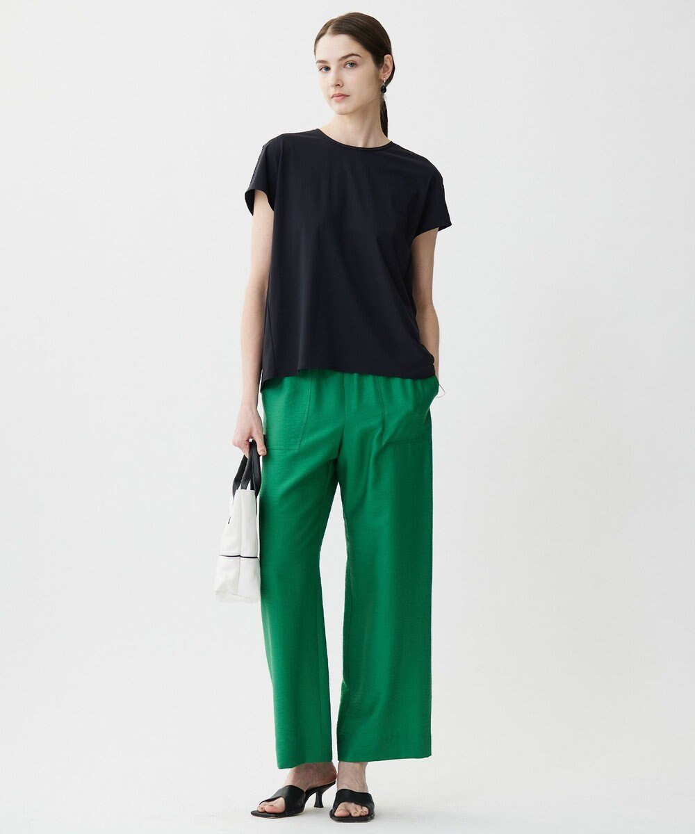 ICB 【人気のため新色追加・接触冷感・洗える】 ワッシャーツイル ワイドストレートパンツ 