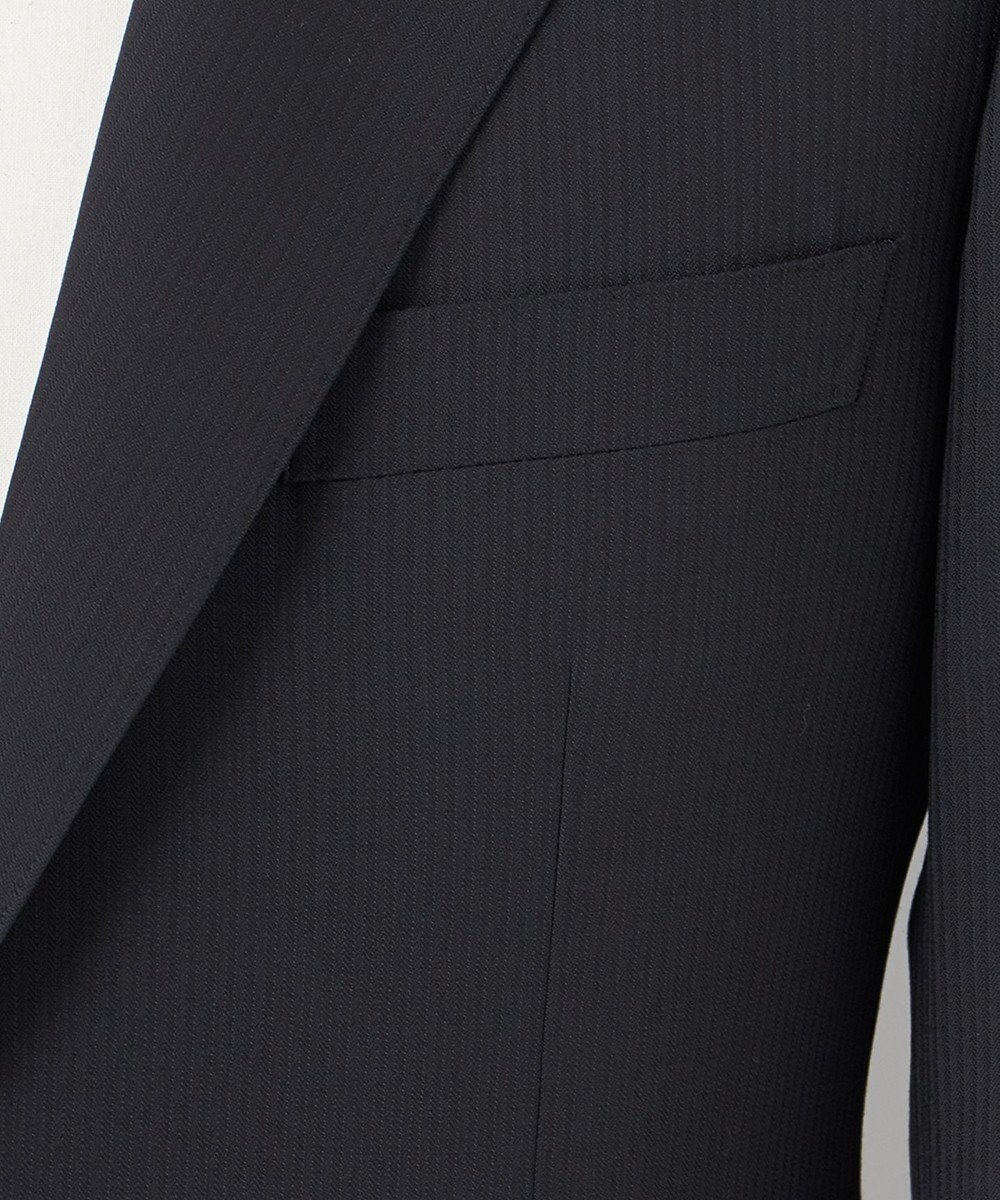 GOTAIRIKU オールシーズン対応【御幸毛織】WOOL×SOLOTEX ストレッチスーツ（ブラックストライプ） 