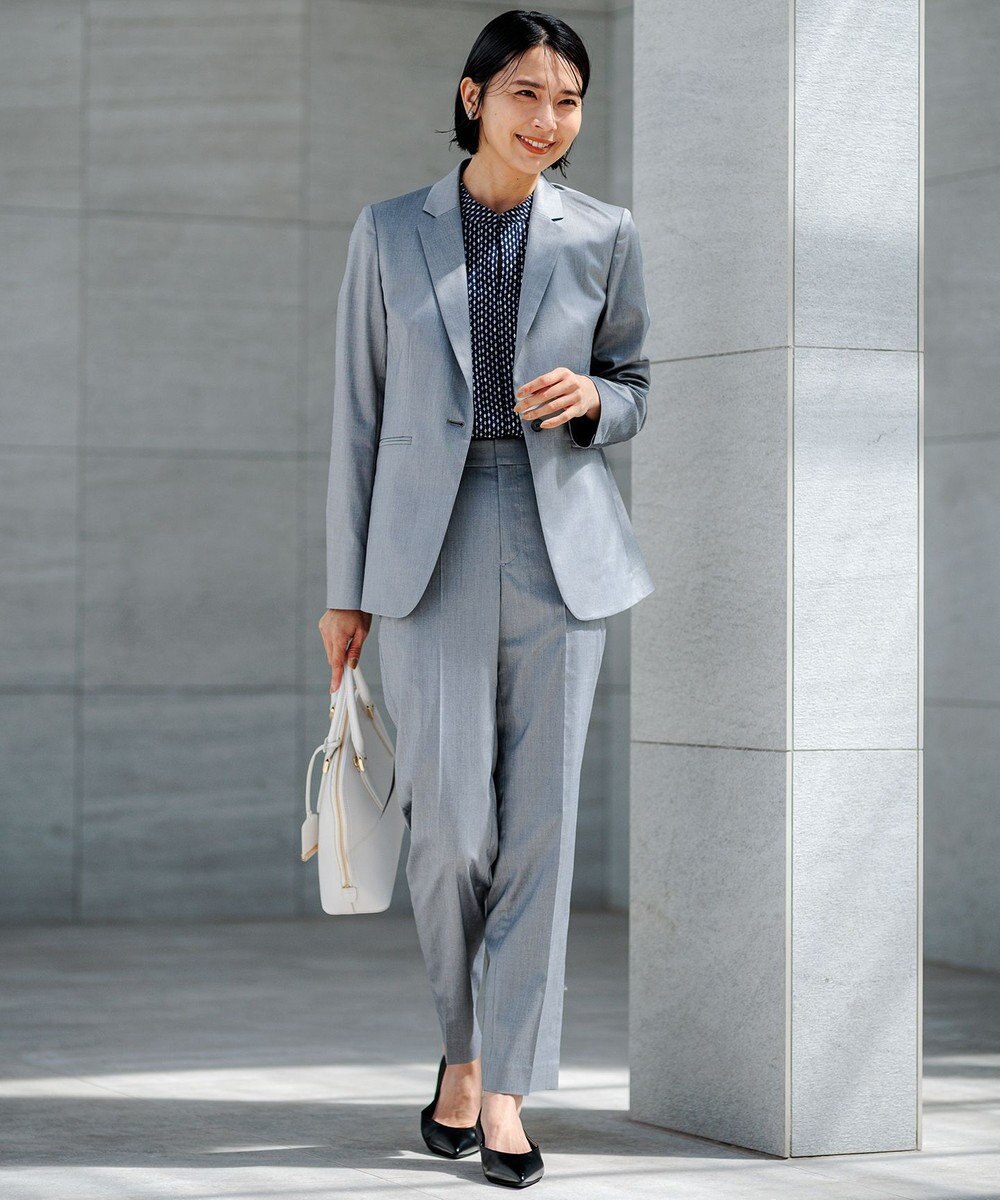 23区 【洗える】バックサテンアムンゼン レユールダイヤプリント ブラウス 