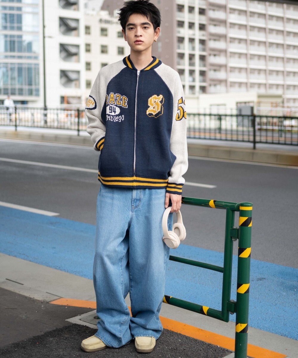 WEGO 【ユニセックス着用ITEM/MLサイズ展開】ジャガードニットスタジャン 