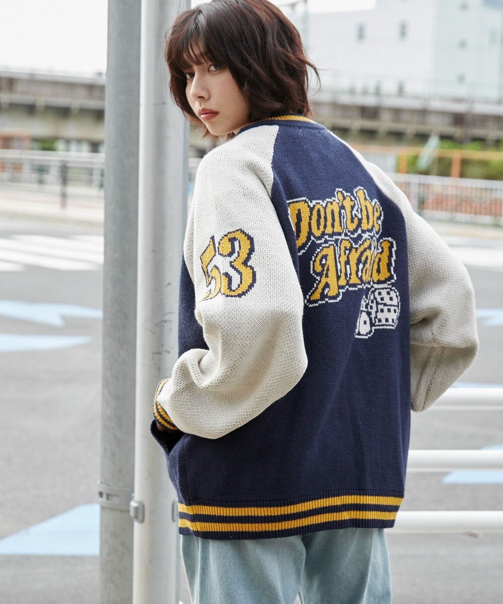 WEGO 【ユニセックス着用ITEM/MLサイズ展開】ジャガードニットスタジャン 