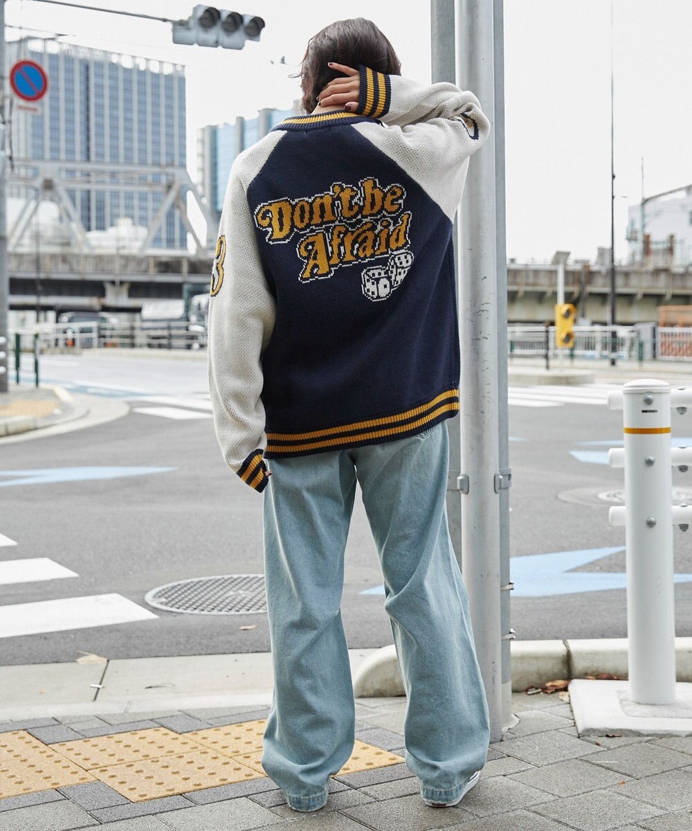 WEGO 【ユニセックス着用ITEM/MLサイズ展開】ジャガードニットスタジャン 