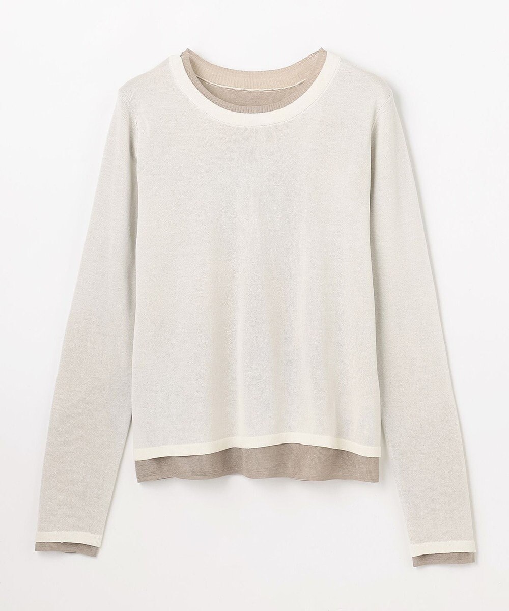 ANY カラーレイヤードニットTシャツ 