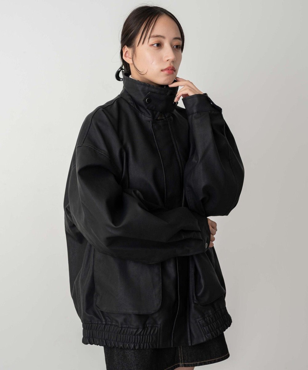 WEGO 【ユニセックス着用ITEM】エコレザー2WAYフライトジャケット 