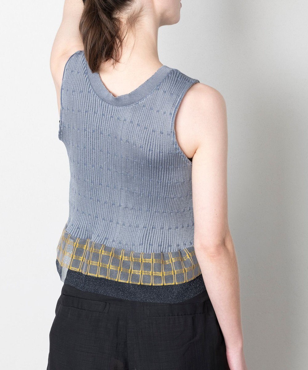 TRICOTE リブノースリーブニット 