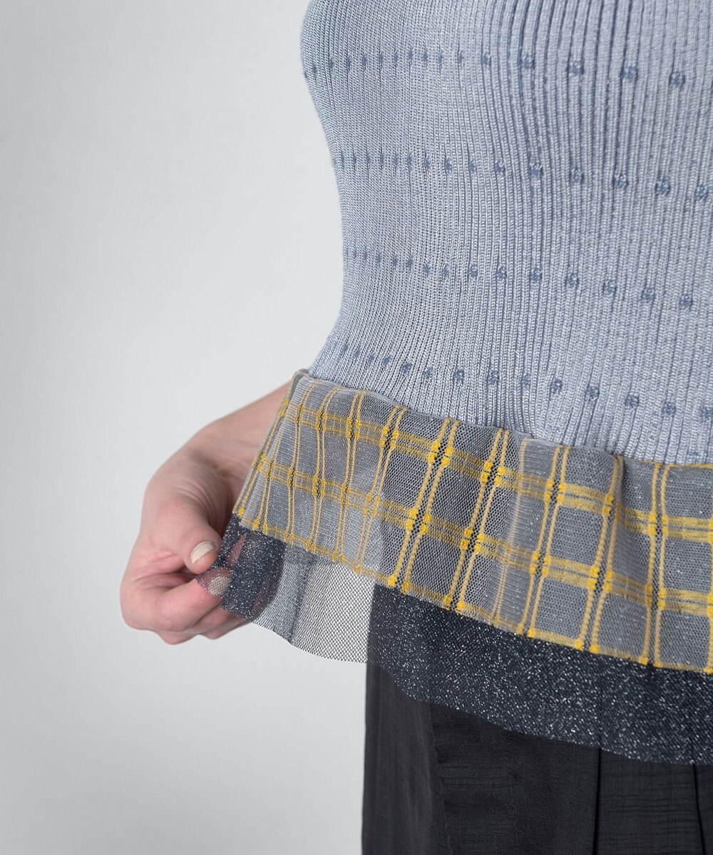 TRICOTE リブノースリーブニット 