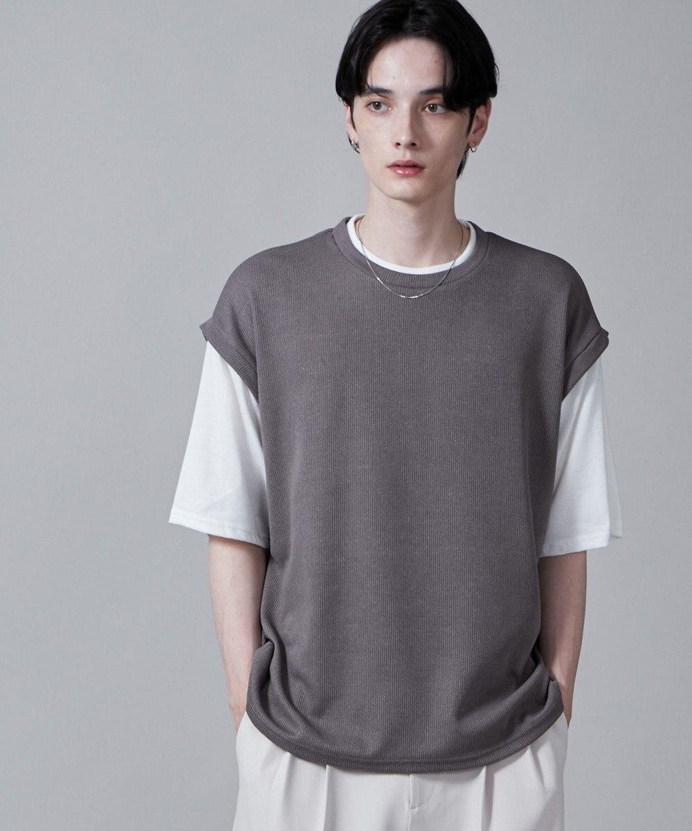 WEGO フェイクレイヤードベストT（S） 