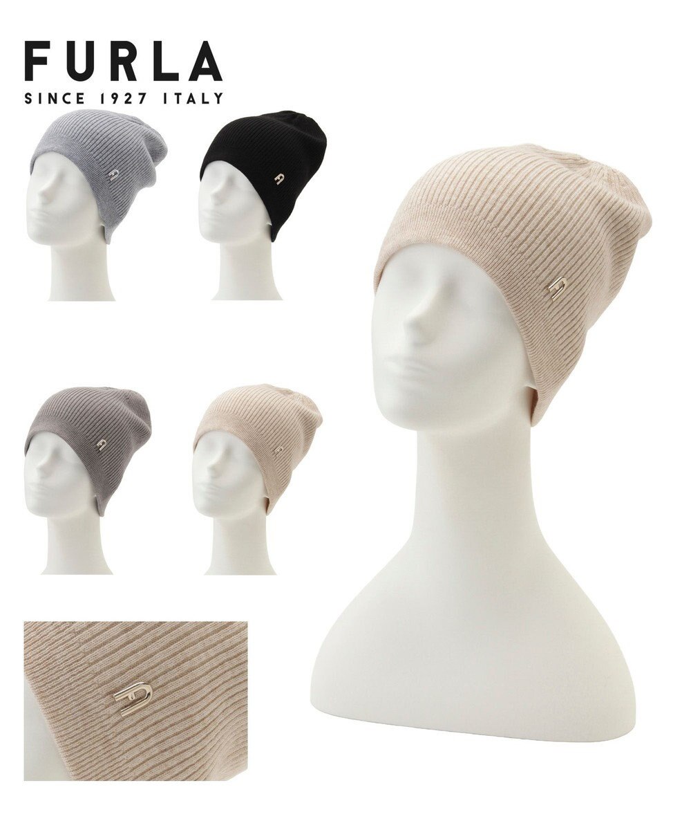 MOONBAT 【WEB限定】FURLA(フルラ)アーチロゴ付き ニット帽 帽子 UVカット 手洗いOK 