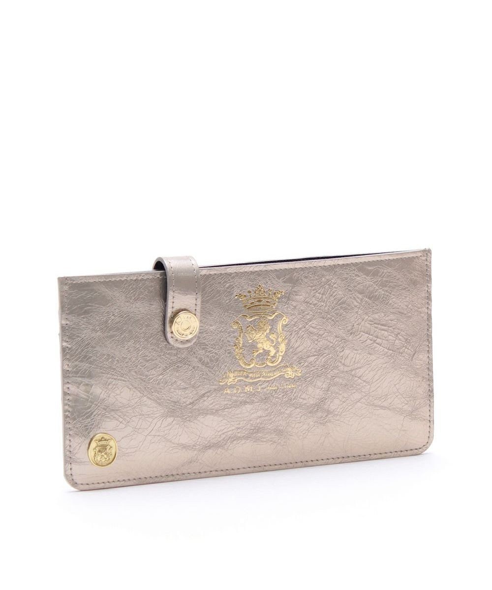 A.D.M.J. 【牛革】イタリアンレザークラックメタルスリムウォレット 