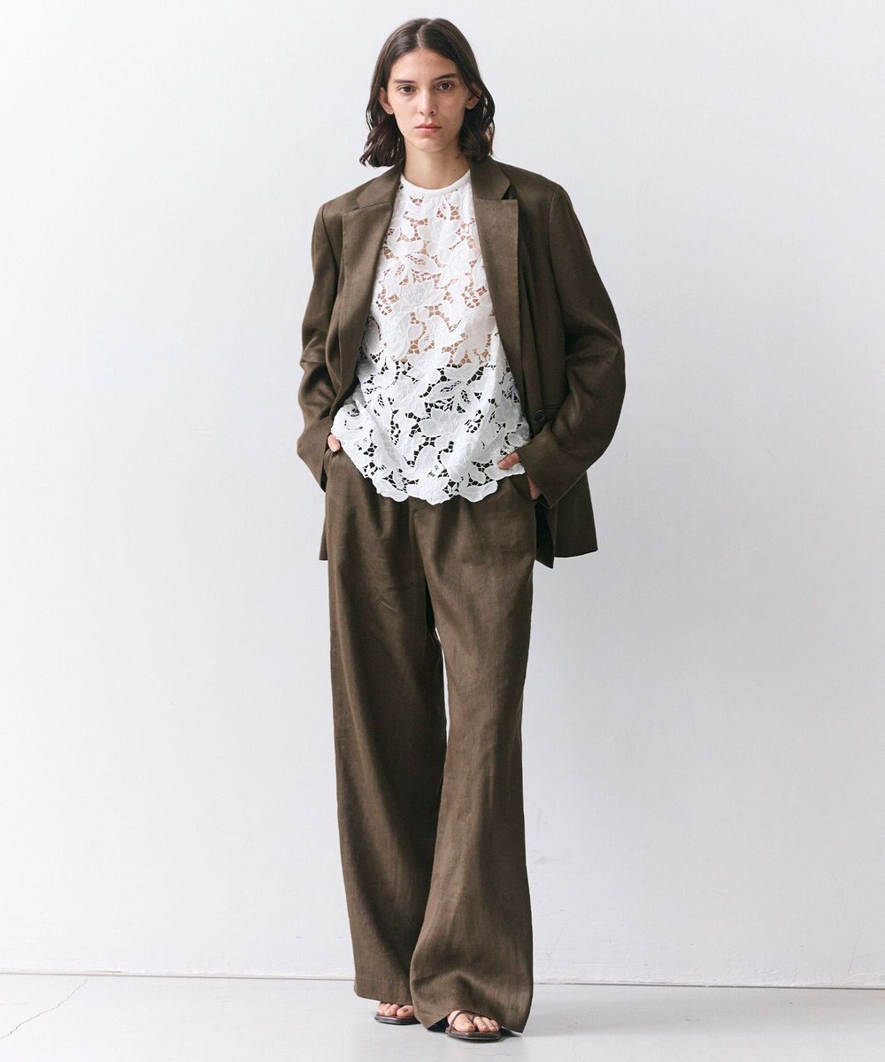 BEIGE， CITRINE / エンブロイダリーレースノースリーブブブラウス 