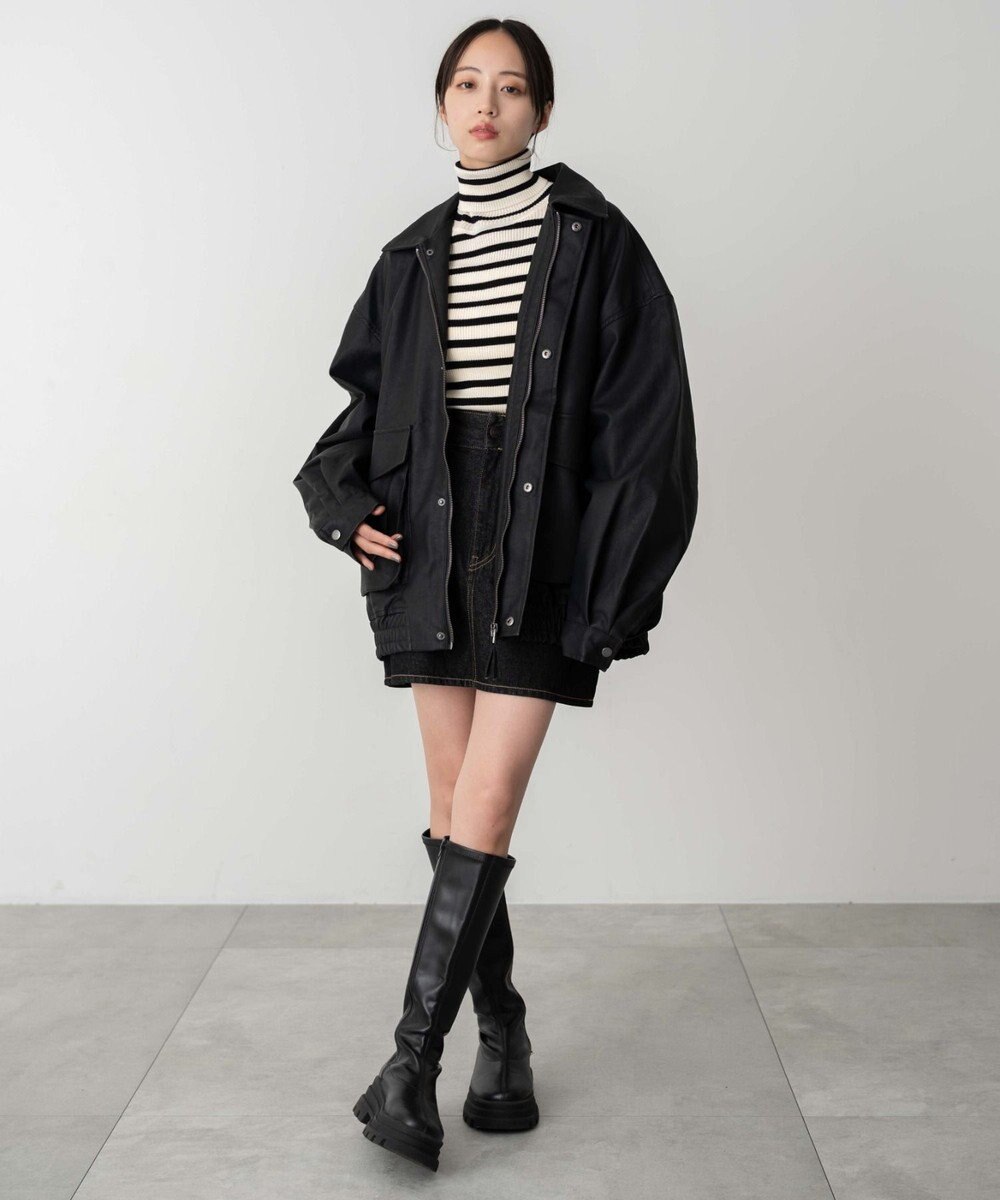 WEGO 【ユニセックス着用ITEM】エコレザー2WAYフライトジャケット 