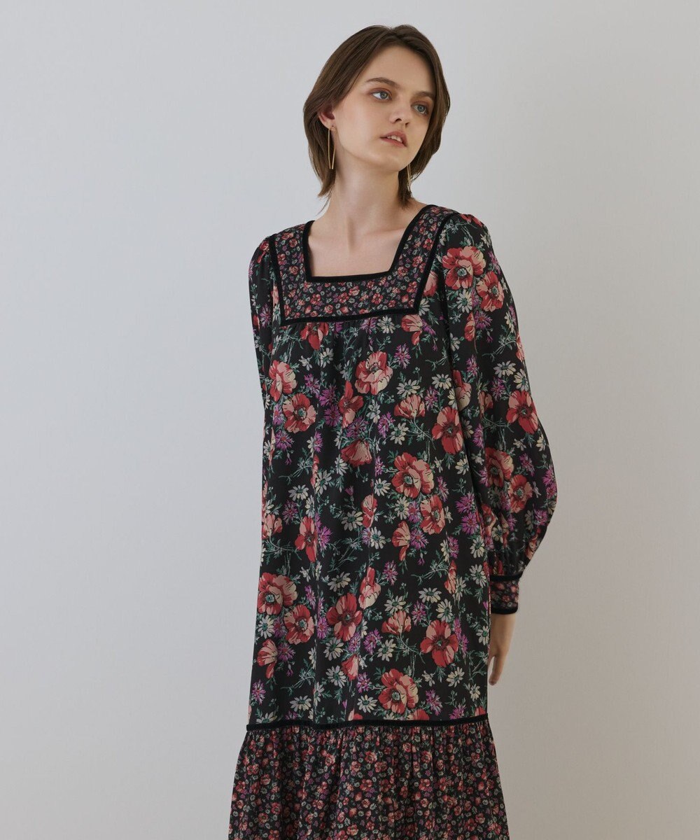 GRACE CONTINENTAL ボタニカルティアードワンピース 