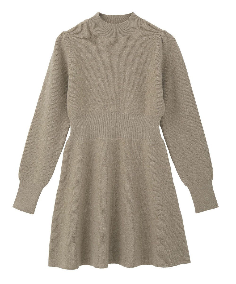 earth music&ecology ウエストリブフレアニットミニワンピース 